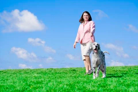 Walking the dog Stock Photos