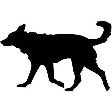 A walking dog in silhouette Illustrazione stock