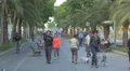 Walking the dogs and riding bikes in the park, Barcelona 4k or 4k+ Resolution