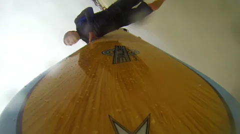 Walking Down The Beach With Longboard Stock Footage 42588281