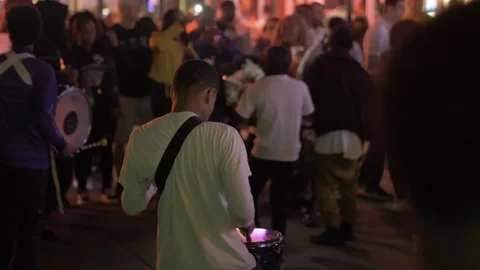 Walking down Bourban in New Orleans Stock Footage 123711146