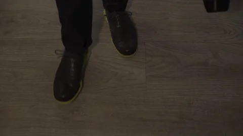 Walking down the corridor of an office building, the camera follows a Stock Footage 262644901