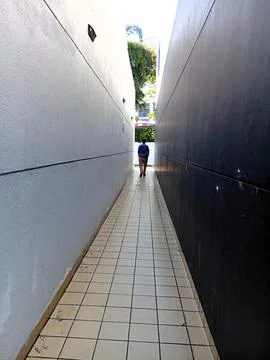 Walking down a corridor Stock Photos