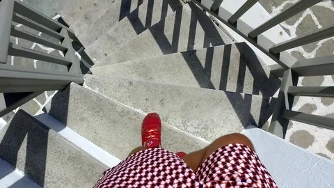 Walking down, Cyclades Greece 스톡 동영상 76606559