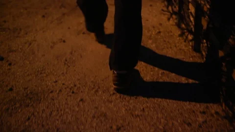 Walking Down Dock Night Stock Footage 103225366