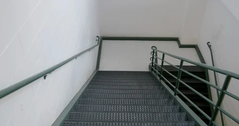 Walking Down Empty School Stairs 스톡 동영상 97844853