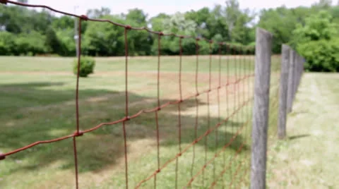 Walking down farm fence line Stock Footage 24696754