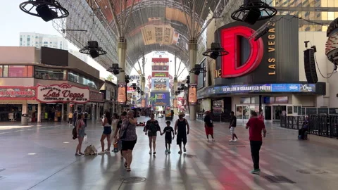 Walking down Fremont Experience downtown... | Stock Video | Pond5