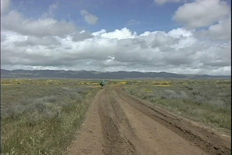 Walking down lonely road CA Video stock 466926