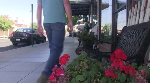 Walking down main street Video stock 42536078