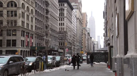 Walking Down a Manhattan Street Stock Footage 35517575