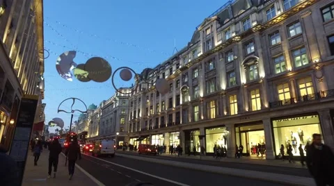Walking down Regent Street London Stock Footage 57353553
