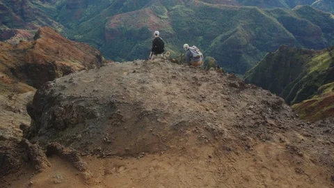 Walking Down A Steep Cliff Stock Footage 75266462