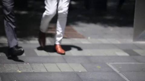 Walking down street Stock Footage 81882556