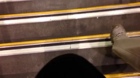Walking downstairs Stock Footage 44840990