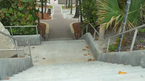 Walking downstairs Stock Footage 60083278