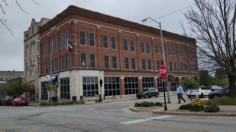 Walking Downtown Kokomo Brick Building 