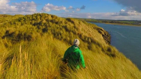 Walking In The Dunes Medium V3-0001 Stock Footage 96715929