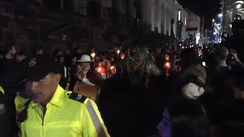 Walking during Night Easter Procession Video stock 75050353