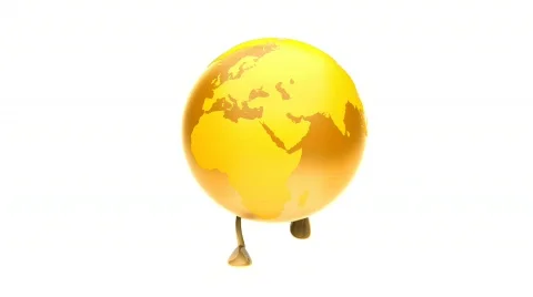 Walking Earth GOLD Loop Video stock 272944