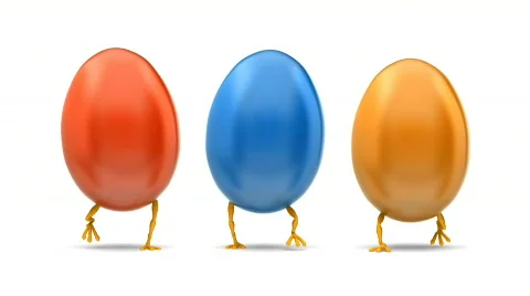 Walking Eggs Front Loop Stock-Footage 98543