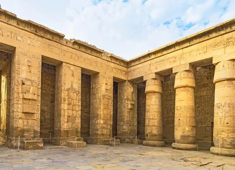 Walking in Egyptian Temple Stock Photos