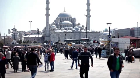 Walking in Eminonu Square Stock Footage 50180571