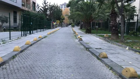 Walking on the empty street Stock Footage 144563217