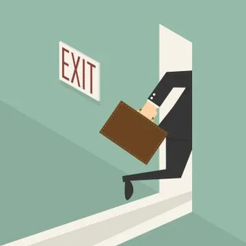 Walking to exit door Stock Illustration