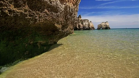 Walking on the exotic tropical beautiful beach, Steady cam. First point of view Stock Footage