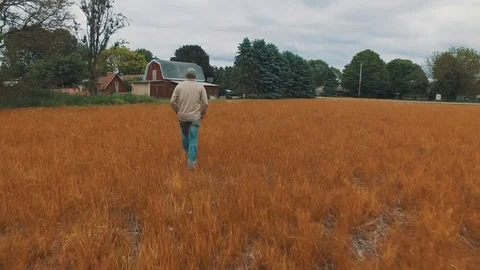 Walking to the Farmhouse Vídeo Stock 75881064