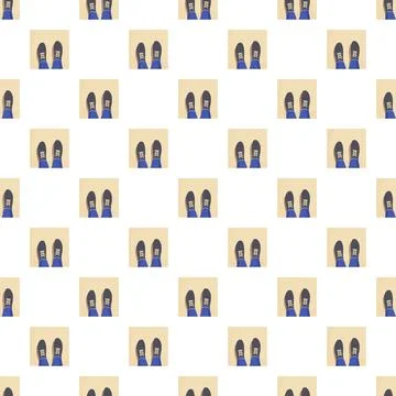 Walking feet in blue jeans pattern seamless design Illustrazione stock