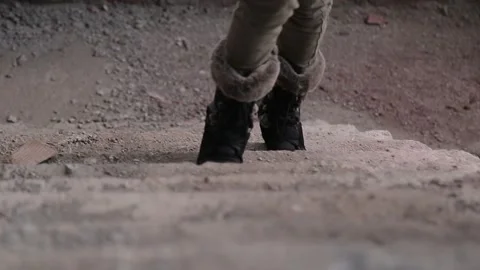 Walking feet close-up 6 Stock Footage 322072516