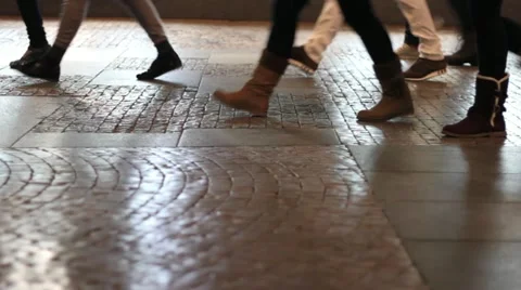Walking feet on pavement Stock Footage 10832721