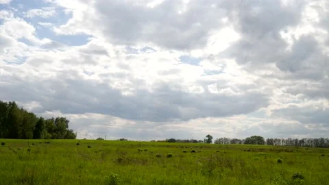 Walking on field looking at the clouds Stock Footage 201285232
