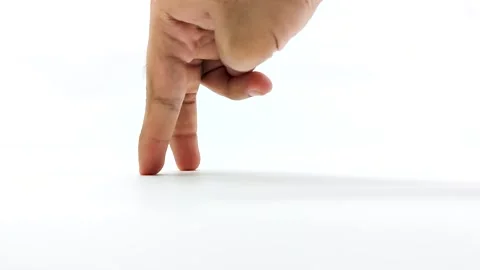 Walking finger isolated on white background Stock Footage 274949537