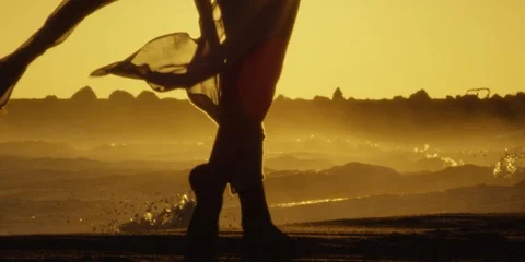 Walking On Fire Video stock 100373808