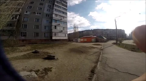 Walking from the first person. Stock Footage 60911372