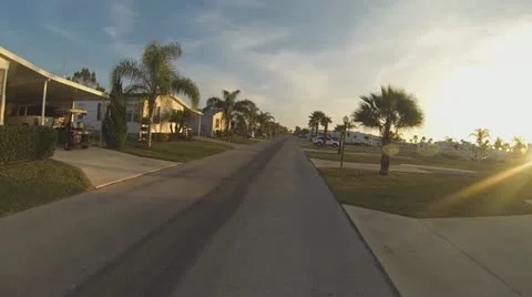 Walking in Florida Retirement Community Video stock 18418296