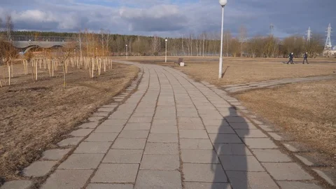 Walking forward first person shooting forward Stock Footage 108393955