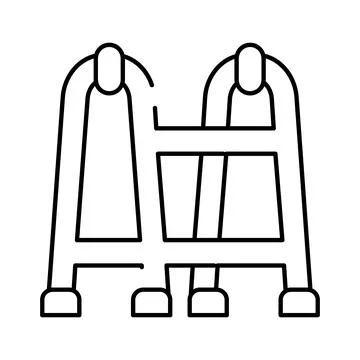 Walking frame providing support aid and mobility Stock Illustration
