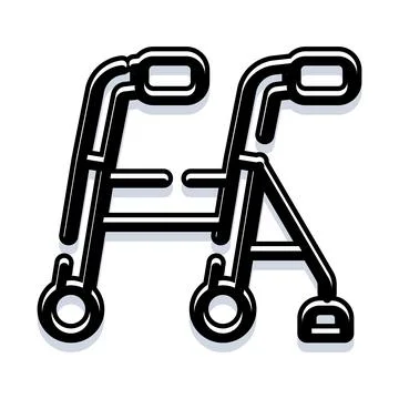 Walking frame providing support and mobility aid Stock Illustration