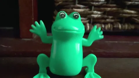 Walking Frog on Cabinet Stock Footage 166982809