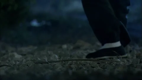 Walking furtively at night Stock Footage 261639623