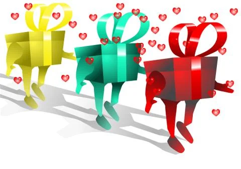 Walking gifts Stock Illustration