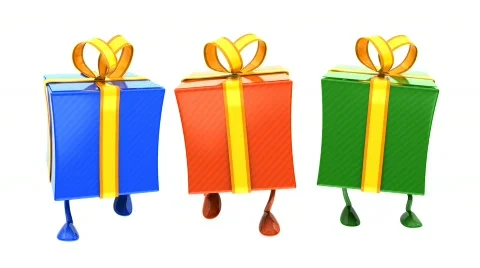 Walking Gifts loop Stock Footage
