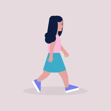 Walking girl Stock Illustration