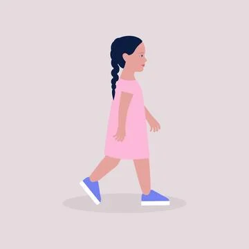 Walking girl Stock Illustration
