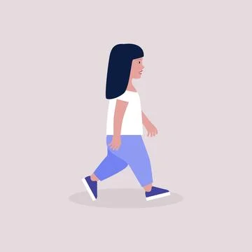 Walking girl Stock Illustration