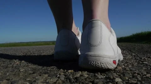 Walking girl. view from behind Video stock 50199452